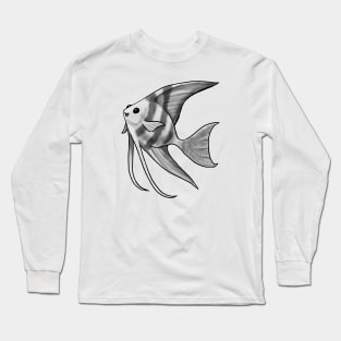 Fish - Angelfish - Silver Striped Long Sleeve T-Shirt